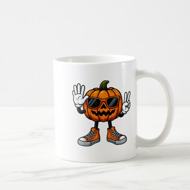 67 Halloween Pumpkin Funny Brainrot Meme Kids Six Kaffeetasse (Rechts)