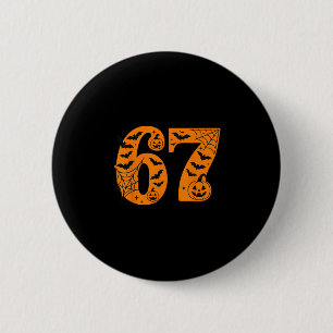 67 Halloween Six Seven Brainrot Meme Jungen Kinder Button