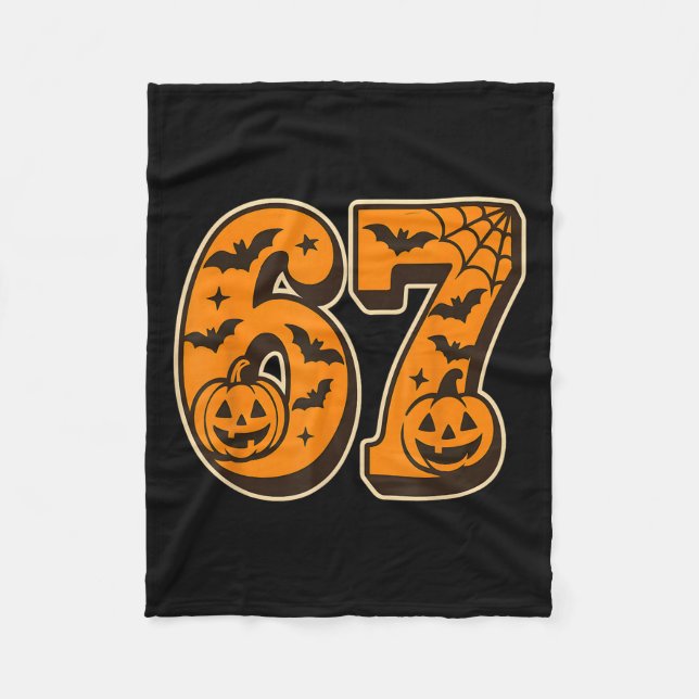 67 Halloween Six Seven Brainrot Meme Jungen Kinder Fleecedecke (Vorderseite)