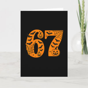 67 Halloween Six Seven Brainrot Meme Jungen Kinder Karte