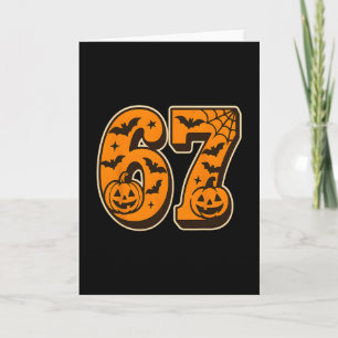 67 Halloween Six Seven Brainrot Meme Jungen Kinder Karte