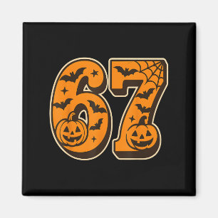 67 Halloween Six Seven Brainrot Meme Jungen Kinder Magnet