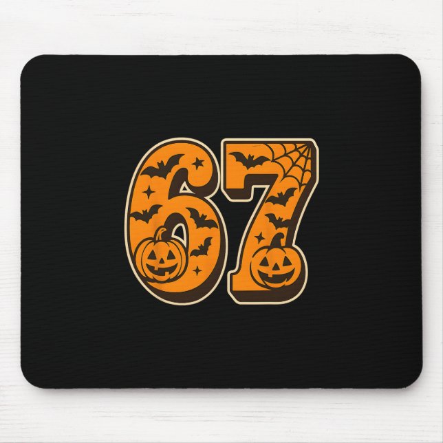 67 Halloween Six Seven Brainrot Meme Jungen Kinder Mousepad (Vorne)