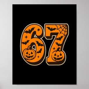 67 Halloween Six Seven Brainrot Meme Jungen Kinder Poster