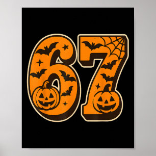 67 Halloween Six Seven Brainrot Meme Jungen Kinder Poster