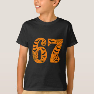 67 Halloween Six Seven Brainrot Meme Jungen Kinder T-Shirt