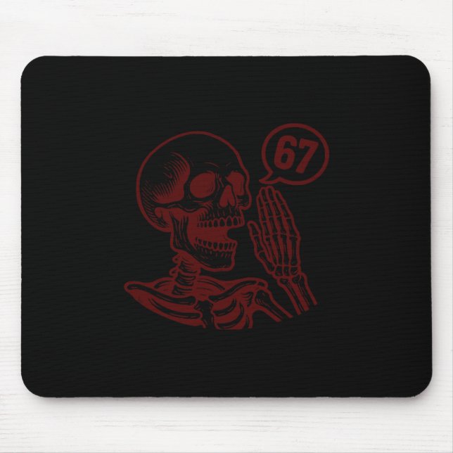 67 Halloween Skeleton Six Seven Meme Brainrot Funn Mousepad (Vorne)