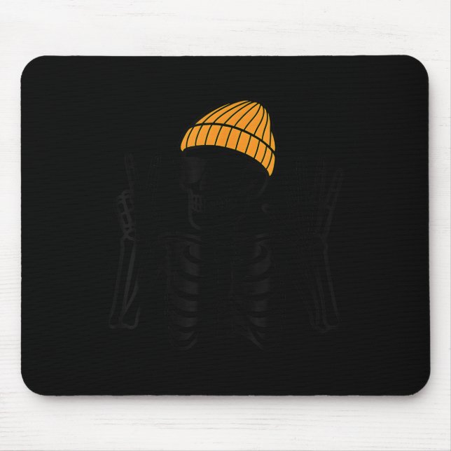 67 Halloween-Skelett Friedenszeichen Lustiges Meme Mousepad (Vorne)