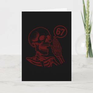 67 Halloween-Skelett Sechs Sieben Meme Brainrot Lu Karte