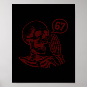 67 Halloween-Skelett Sechs Sieben Meme Brainrot Lu Poster