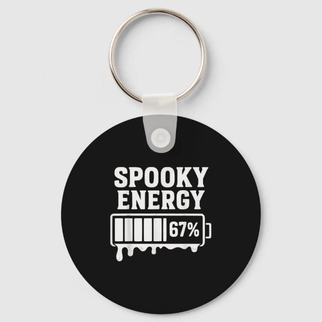 67 Halloween Spooky Energy Brainrot Meme Six Seven Schlüsselanhänger (Vorderseite)