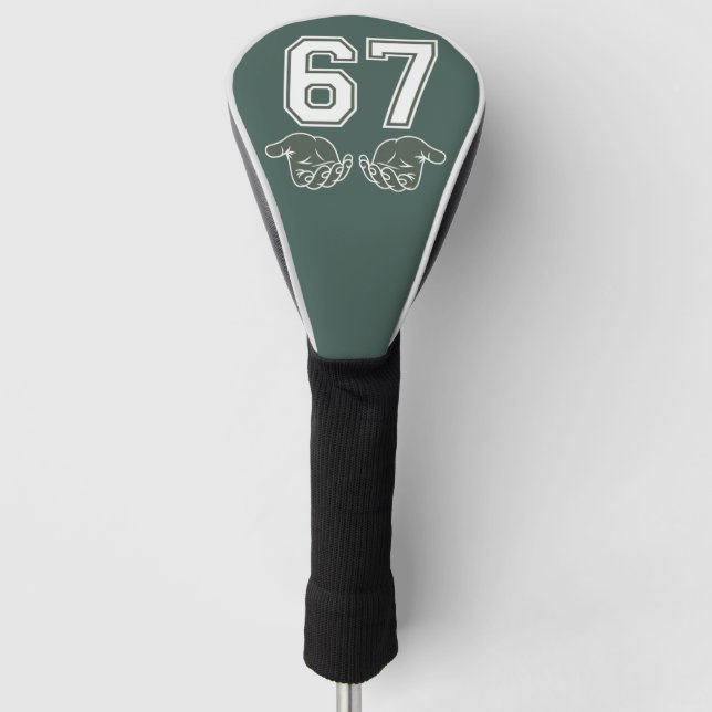 67 Hand Funny Six Seven Meme Generation Alpha  Golf Headcover (Vorderseite)