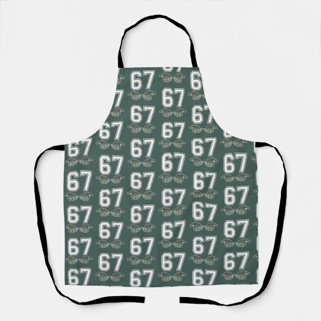 67 Hand Funny Six Seven Meme Generation Alpha  Schürze (Vorderseite)