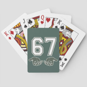 67 Hand Funny Six Seven Meme Generation Alpha Spielkarten