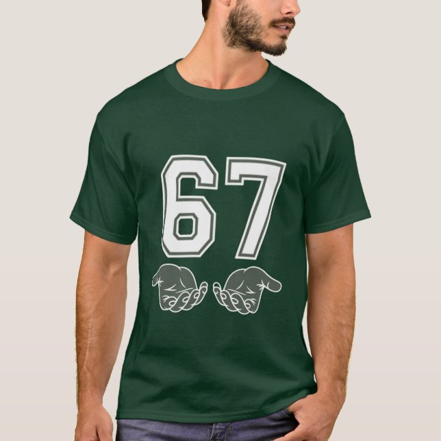 67 Hand Funny Six Seven Meme Generation Alpha  T-Shirt (Vorderseite)