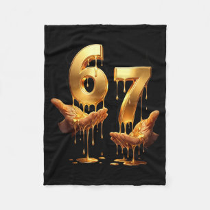 67 Hände Six Seven 6 7 Gold Drip Teens Jungen Kind Fleecedecke