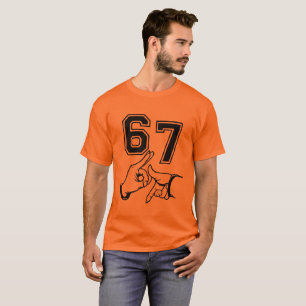67 Handgesten Grafik T-Shirt urbaner lässiger Stil