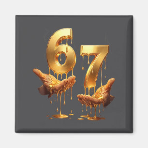 67 Hands Six Seven 6 7 Gold Drip Teens Jungen Kind Magnet