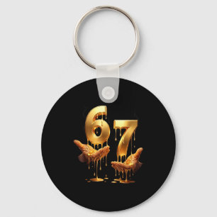 67 Hands Six Seven 6 7 Gold Drip Teens Jungen Kind Schlüsselanhänger