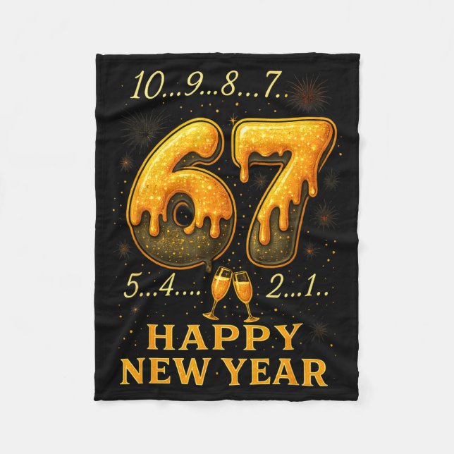 67 Happy New Year Six Seven Funny Countdown 2026 B Fleecedecke (Vorderseite)