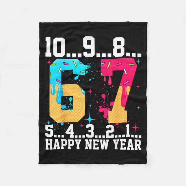67 Happy New Year Six Seven Funny Countdown 2026  Fleecedecke (Vorderseite)