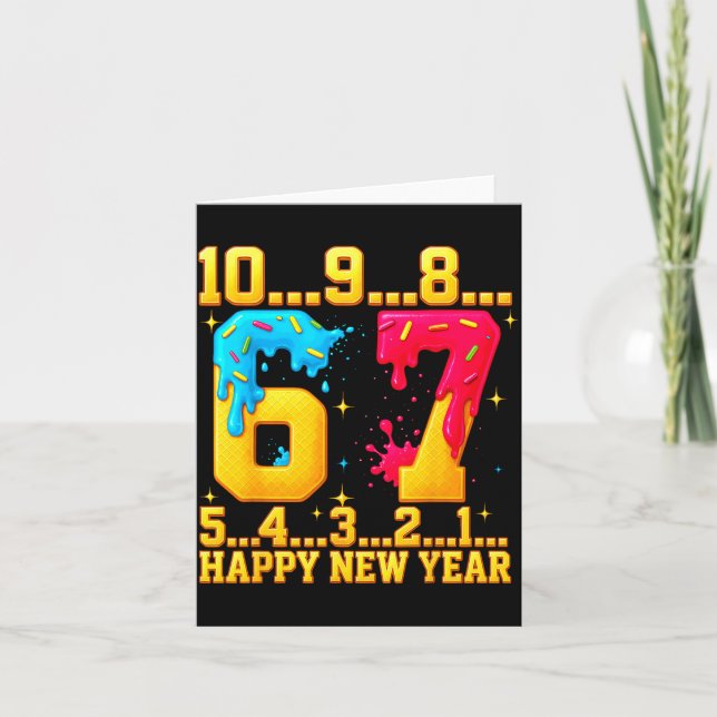 67 Happy New Year Six Seven Funny Countdown 2026  Karte (Vorderseite)