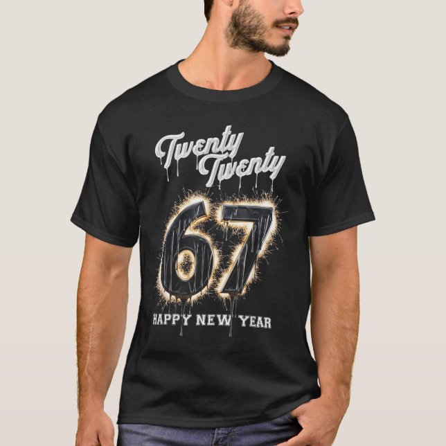 67 Happy New Year's Eve Six Seven Funny 2026 Brain T-Shirt (Vorderseite)