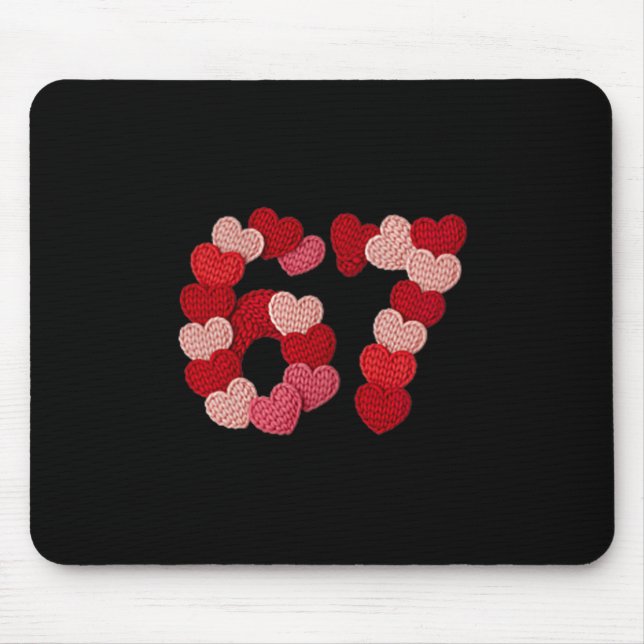 67 Herzen Pullover-Design für Valentinstag Liebe  Mousepad (Vorne)