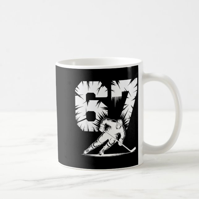 67 Hockey Cool Six Seven Gen Alpha Slang Winter St Kaffeetasse (Rechts)