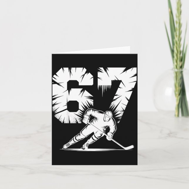 67 Hockey Cool Six Seven Gen Alpha Slang Winter St Karte (Vorderseite)
