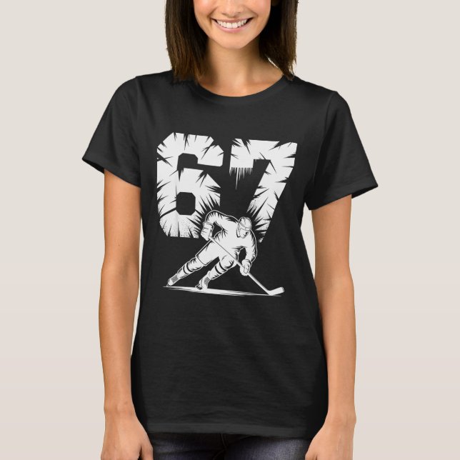 67 Hockey Cool Six Seven Gen Alpha Slang Winter St T-Shirt (Vorderseite)