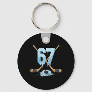 67 Hockey Drip Eis Nummer Lustiger Meme-Stil Junge Schlüsselanhänger