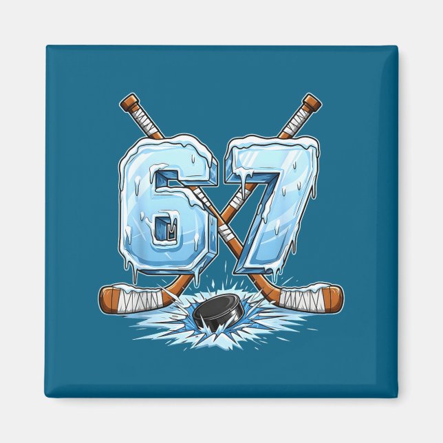 67 Hockey Drip Number Funny Meme Style Boys Graphi Magnet (Vorne)