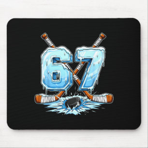 67 Hockey-Drip-Nummer Lustiger Meme-Stil Jungen Gr Mousepad
