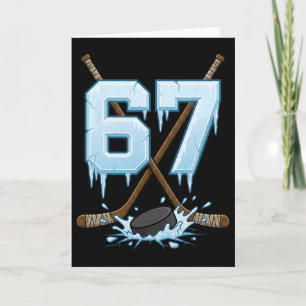 67 Hockey-Drip-Nummer Lustiges Meme Gen-Alpha-Slan Karte
