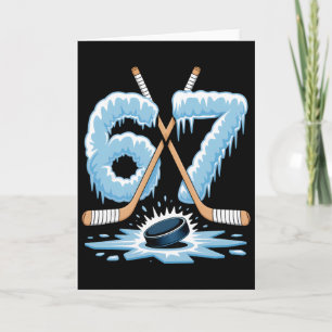 67 Hockey Drip Zahl Lustiger Meme-Stil Cool Graphi Karte
