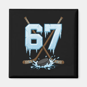 67 Hockey Drip Zahl Lustiges Meme Gen Alpha Slang  Magnet
