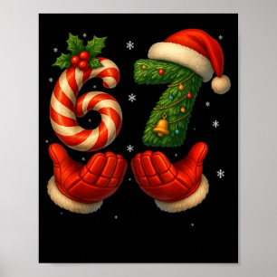 67 Hockey Hands Lustiger Weihnachts-Meme Santa Poster