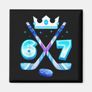 67 Hockey-Tropf Funny Eis Meme Nummer Sechs Sieben Magnet