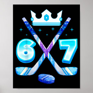 67 Hockey-Tropf Funny Eis Meme Nummer Sechs Sieben Poster
