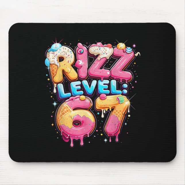 67 Ice Cream Drip Cool Meme Six Seven Gen Alpha Sl Mousepad (Vorne)