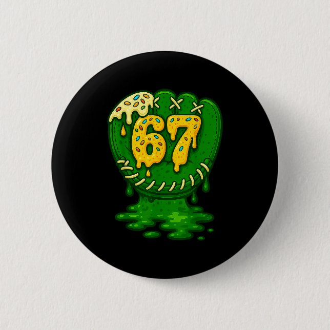 67 Ice Cream Drip Funny Six Seven Baseball  Button (Vorderseite)