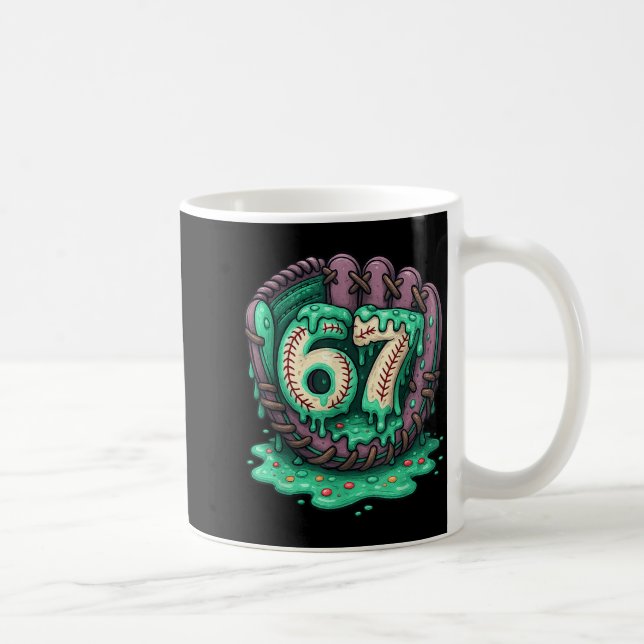 67 Ice Cream Drip Funny Six Seven Baseball  Kaffeetasse (Rechts)