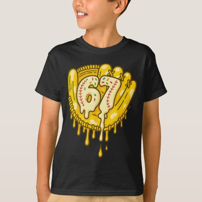 67 Ice Cream Drip Funny Six Seven Baseball  T-Shirt (Vorderseite)