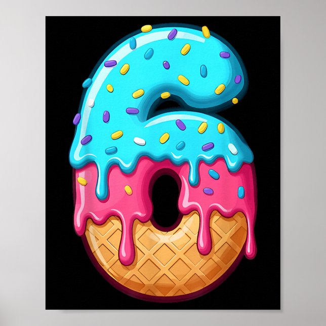 67 Ice Cream Drip Meme Funny 6 7 Halloween Costume Poster (Vorne)