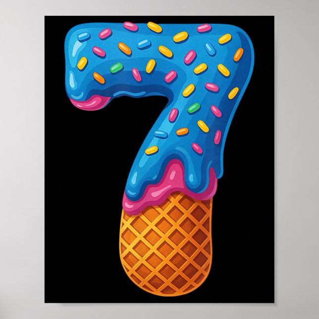 67 Ice Cream Drip Meme Funny Six Seven Gen-alpha C Poster (Vorne)