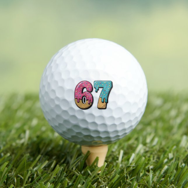 67 Ice Cream Drip Meme Funny Six Seven Gen Alpha  Golfball (Insitu T-Shirt)