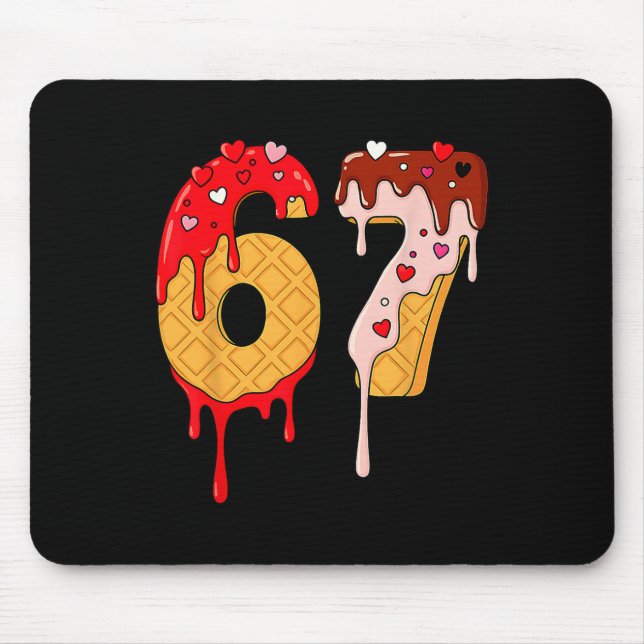 67 Ice Cream Drip Meme Funny Six Seven Valentine D Mousepad (Vorne)