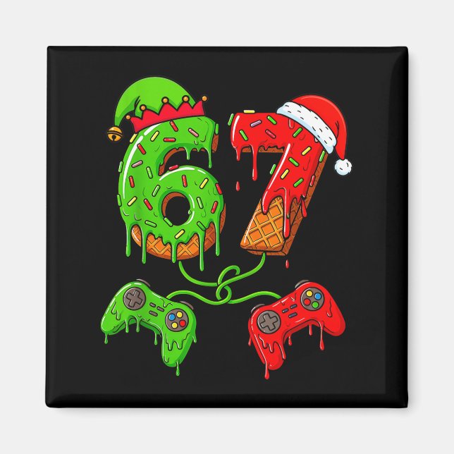 67 Ice Cream Drip Meme Gamer Six Seven Christmas B Magnet (Vorne)