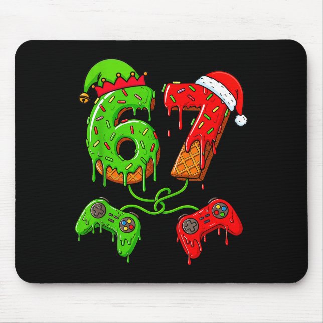 67 Ice Cream Drip Meme Gamer Six Seven Christmas B Mousepad (Vorne)